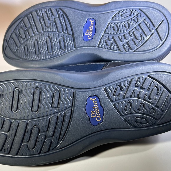 Dr Comfort Annie Womens Navy Leather Lycra Hook and Loop Comfort Shoes Size 6.5W - Picture 11 of 12